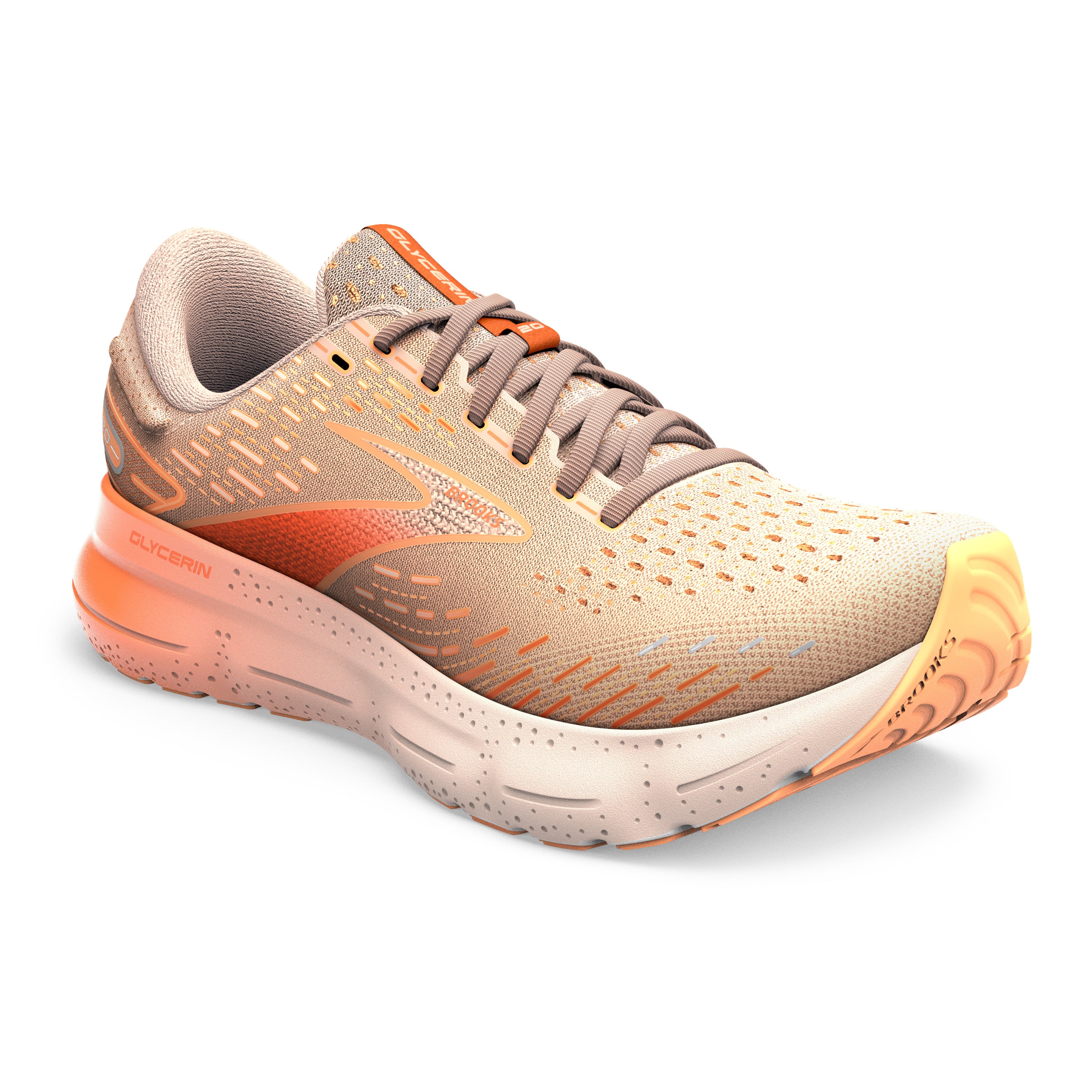 Women's Brooks Glycerin 20 Color Peach/Tangerine/Orange Brown's Shoe