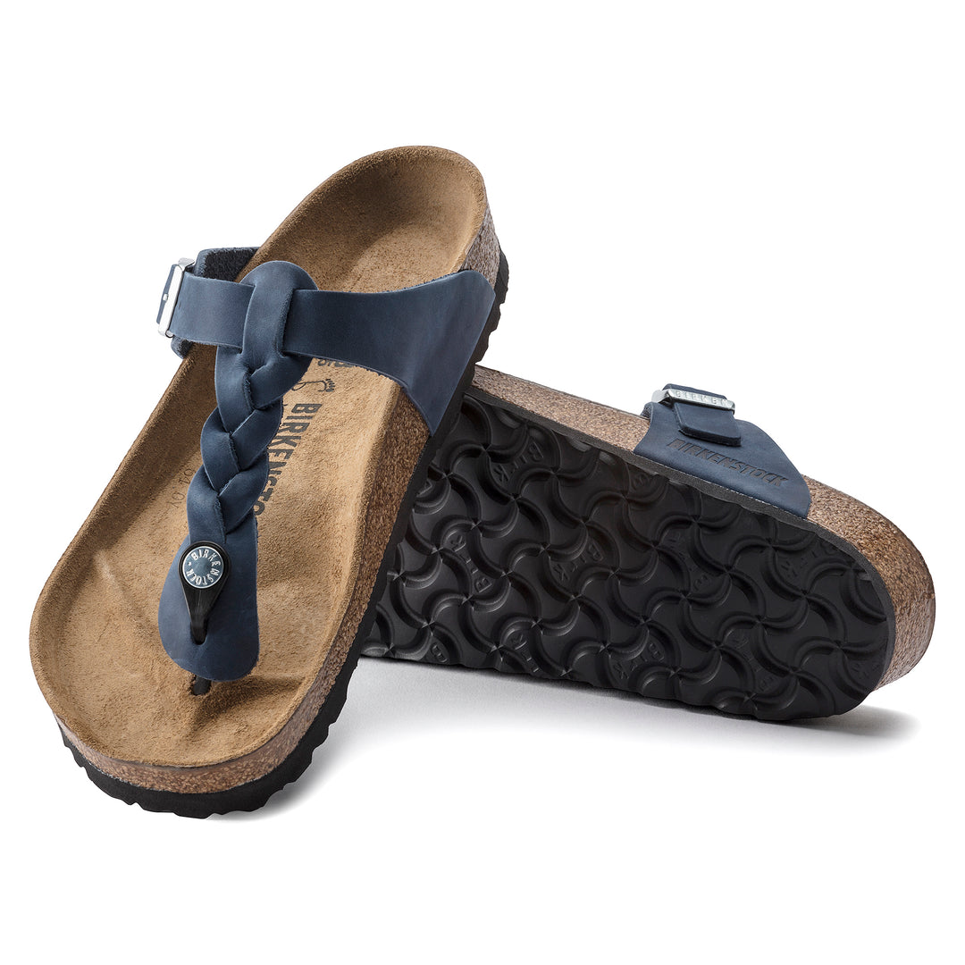 Women s Birkenstock Gizeh Braid Oiled Leather Color Navy