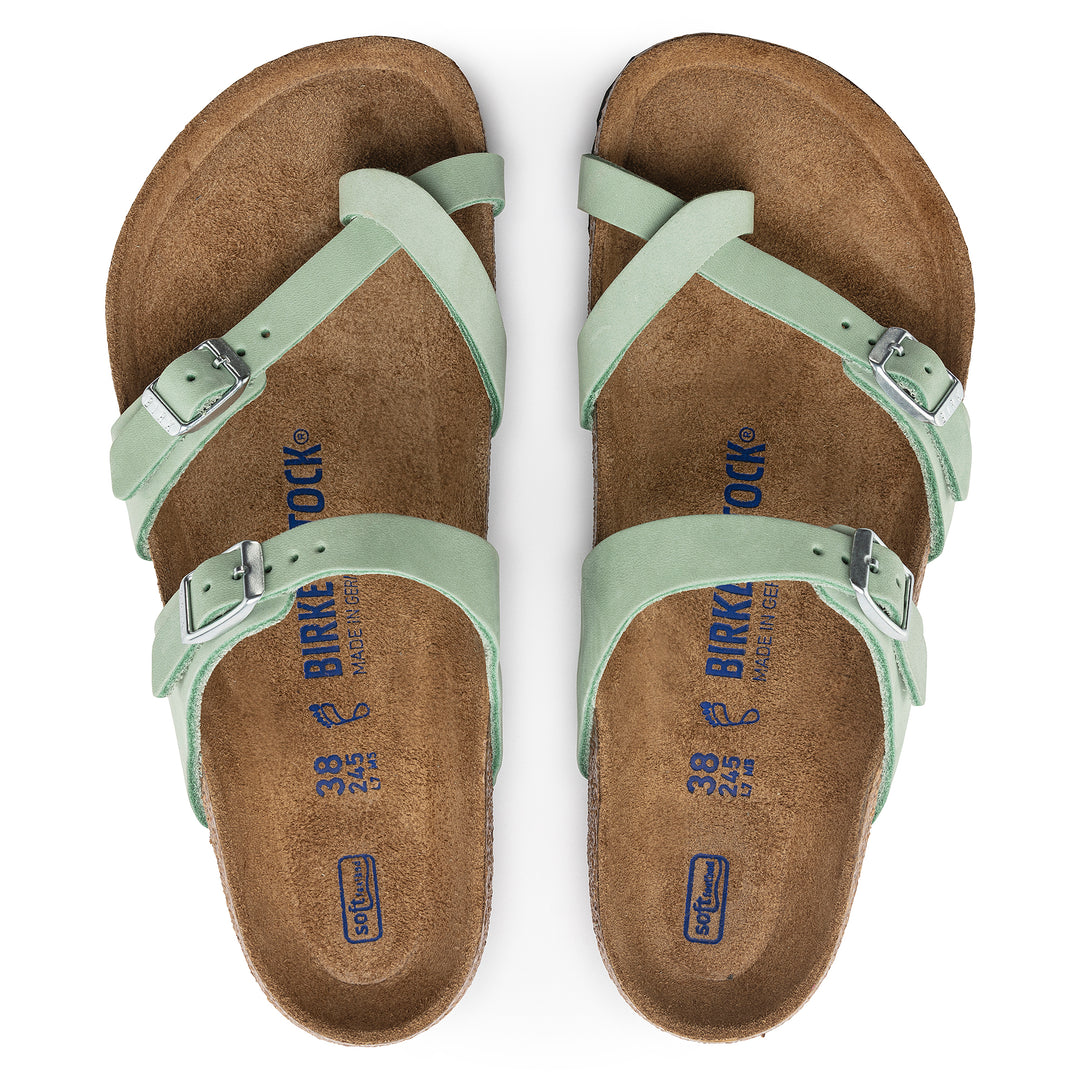 Women s Birkenstock Mayari Soft Footbed Nubuck Leather Color Matcha Brown s Shoe Fit Co. Fort Collins